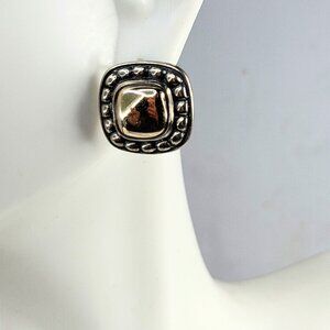 Vintage James Avery Sterling Silver 14K Gold Dome Earrings JR1461